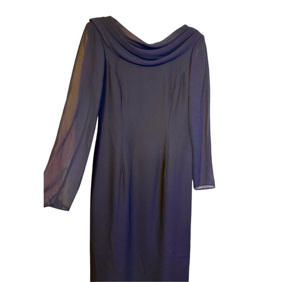 Harbor Nites Midnight Blue Formal Dress Drape Back Sz. 6 Occasion - Picture 3 of 7